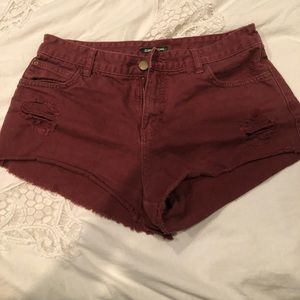 Maroon billabong high waisted shorts